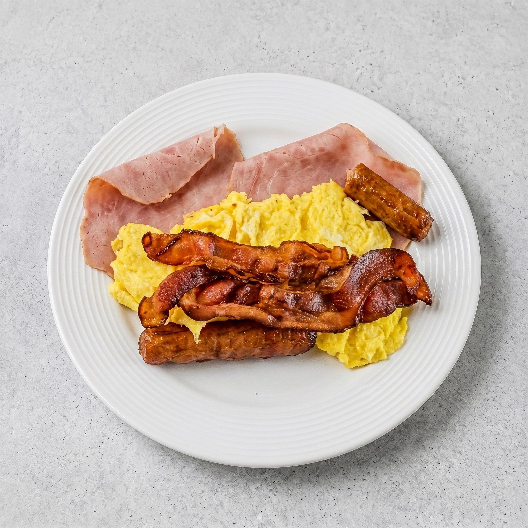 Lumberjack with Ham, Bacon, Sausage & Egg.