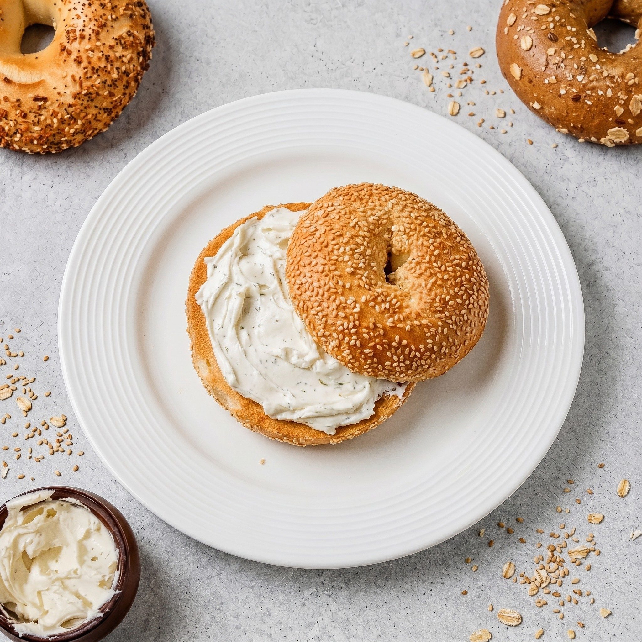 Assorted Bagel with Cream Cheese.