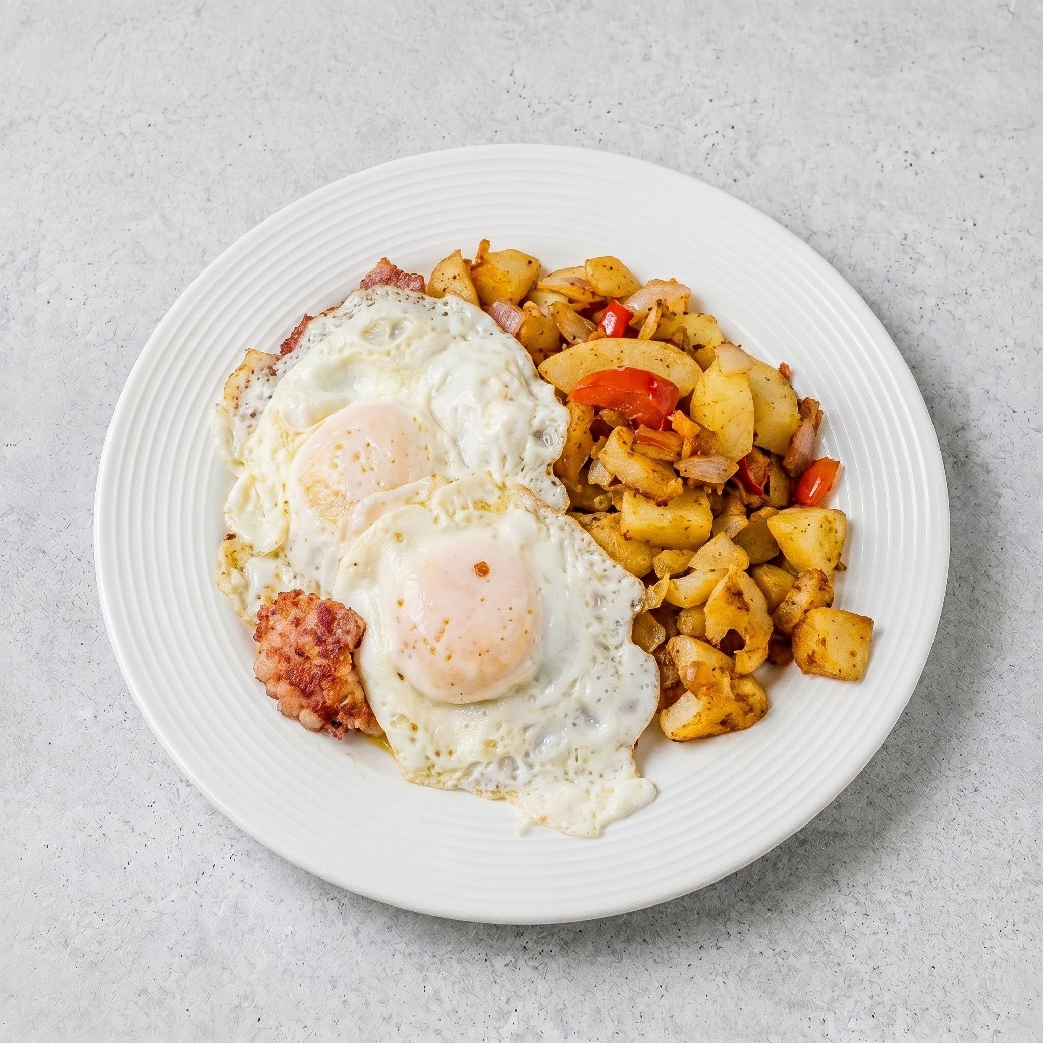 Corned Beef Hash & Eggs Platter.